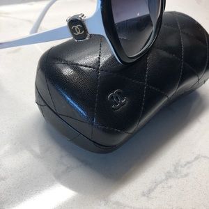 Chanel black and white sunglasses